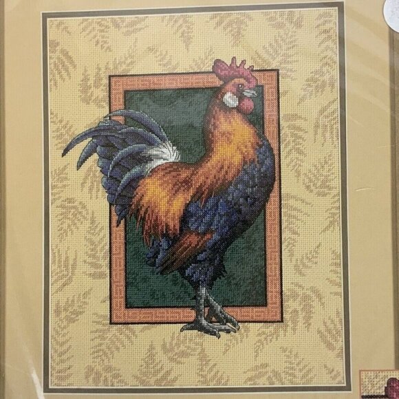 Dimensions Regal Rooster Cross Stitch Kit 35036 Jim Himsworth Made in USA 2000 - Picture 2 of 3